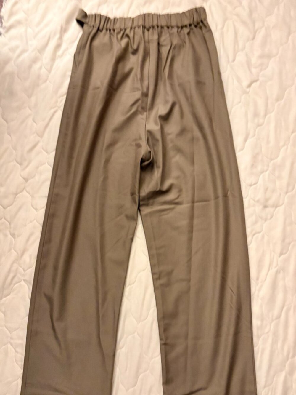 Minimalist Taupe Wide Leg Pants - Picture 2 of 2